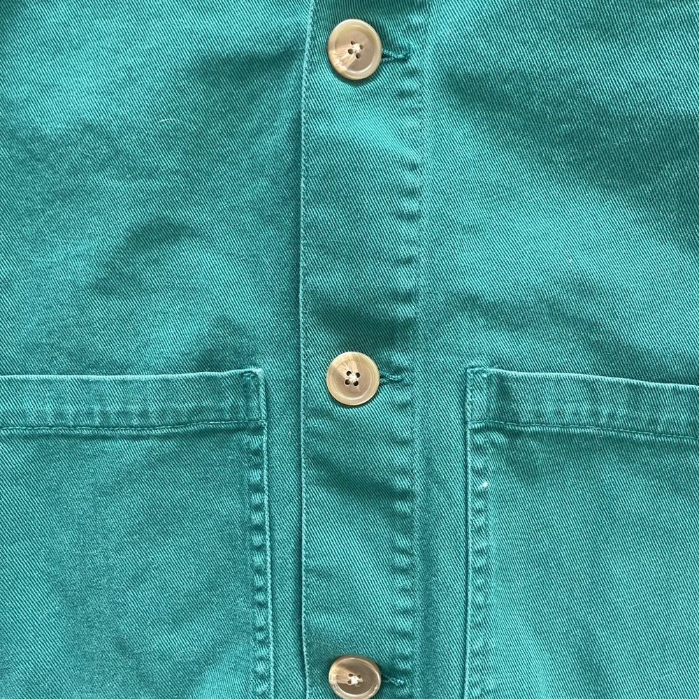 Anthropologie Unpublished Evergreen Utility Jacket | Cotton Chore Coat Size L - Picture 8 of 9